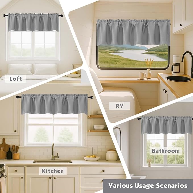 Chyhomenyc Blackout Valances for Windows, Short Window Valance Curtains for - Image 7