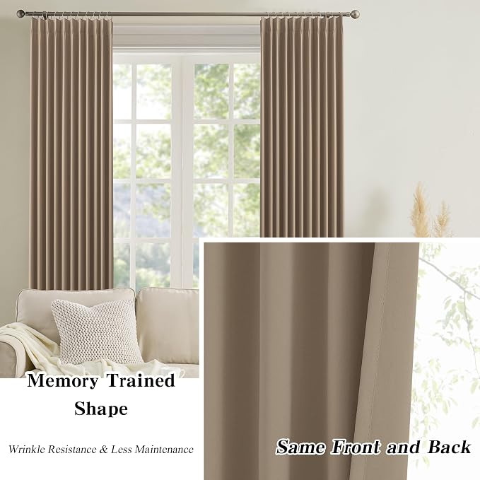 Short Pinch Pleated Blackout Curtains 72 Inch Long 2 Panels - Image 6