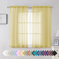 Aiyufeng Yellow Sheer Curtains 54 Inch Length 2 Panels Set, Light Filtering by Aiyufeng