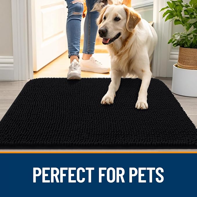OLANLY Dog Door Mat for Muddy Paws 70x24, Super Absorbent Chenille Mud Mat | - Image 6