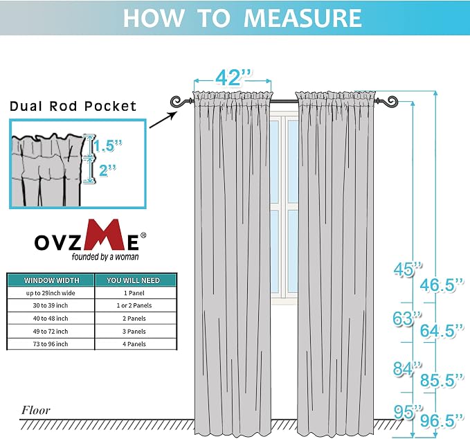 OVZME Navy Blue Sheer Curtains 2 Panel Sets 84" Inch Length - Image 8