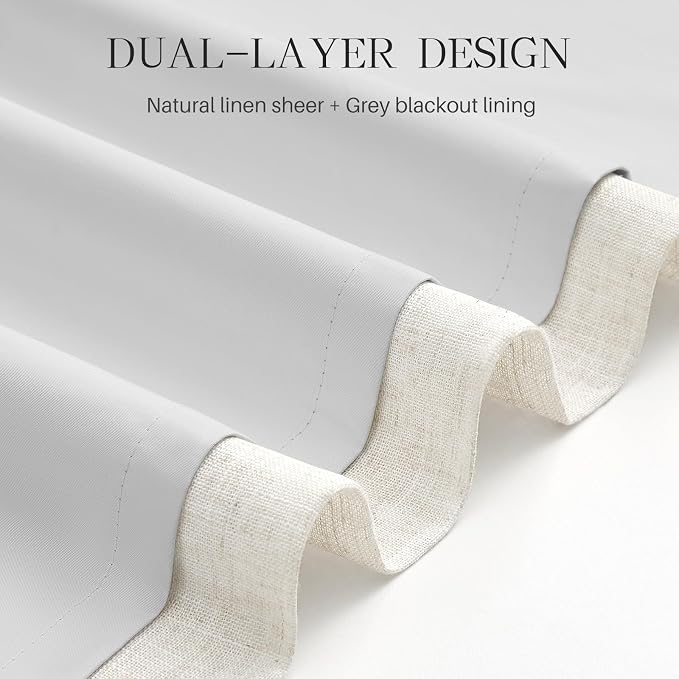 Pinch Pleated Linen Curtains 100% Blackout 72 Inches Long - Image 6