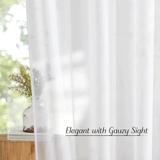 NICETOWN Voile White Sheer Curtains - Image 5