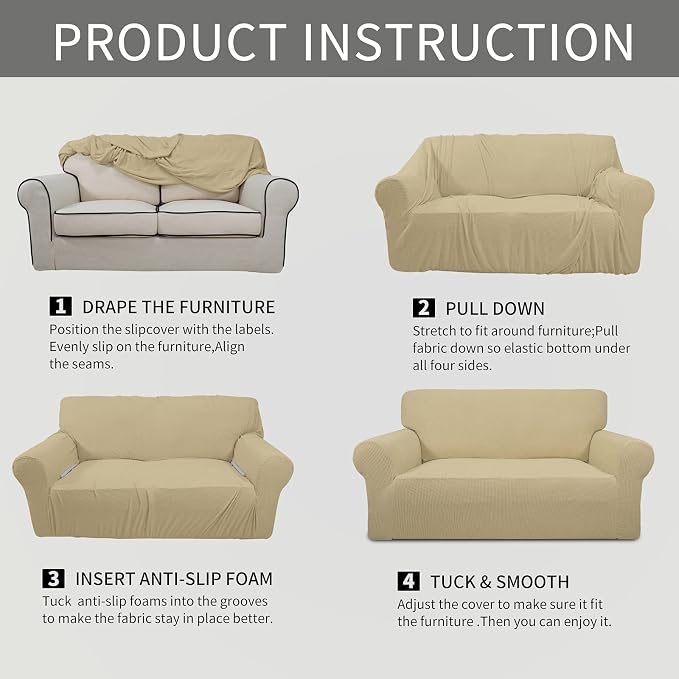 Easy-Going Stretch Oversized Loveseat Slipcover 1-Piece Sofa Cover Furniture - Image 6