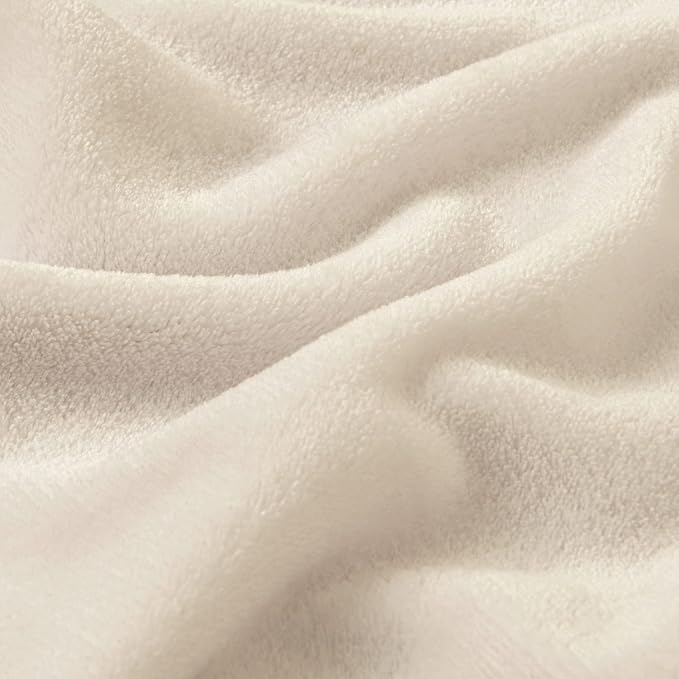 BEDELITE Fleece Blanket Soft Plush King Size Bed Blanket Beige 108"x90" | Ultra - Image 4