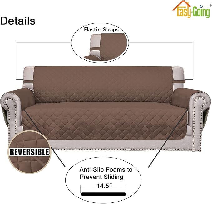 Easy-Going Reversible Couch Cover, 2 Cushion Sofa, Water Resistant Furniture Mat - Image 3