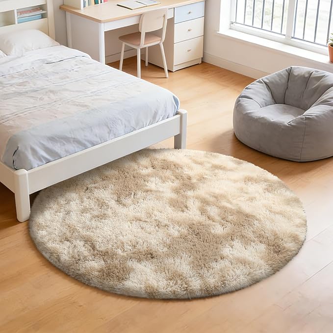Fluffy Round Rug, Soft Area Rugs - Image 7