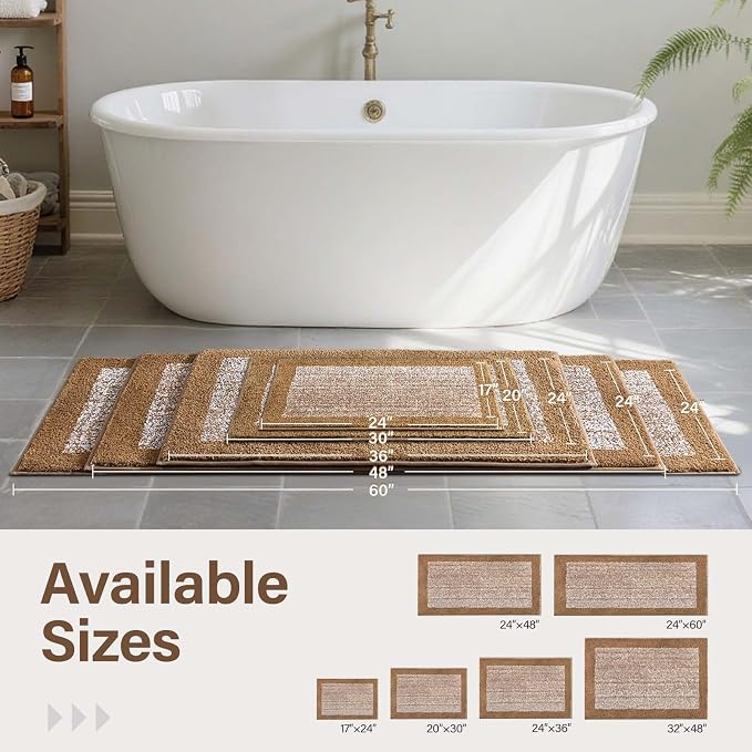 Bathroom Rugs 30x20 Non Slip Washable, Coffee Bath Mat - Image 6
