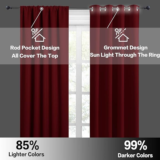 RYB HOME Short Blackout Curtains - Image 5