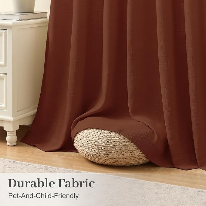 102 Inch Linen Curtains for Living Room, Pinch Pleated Curtain - Image 5