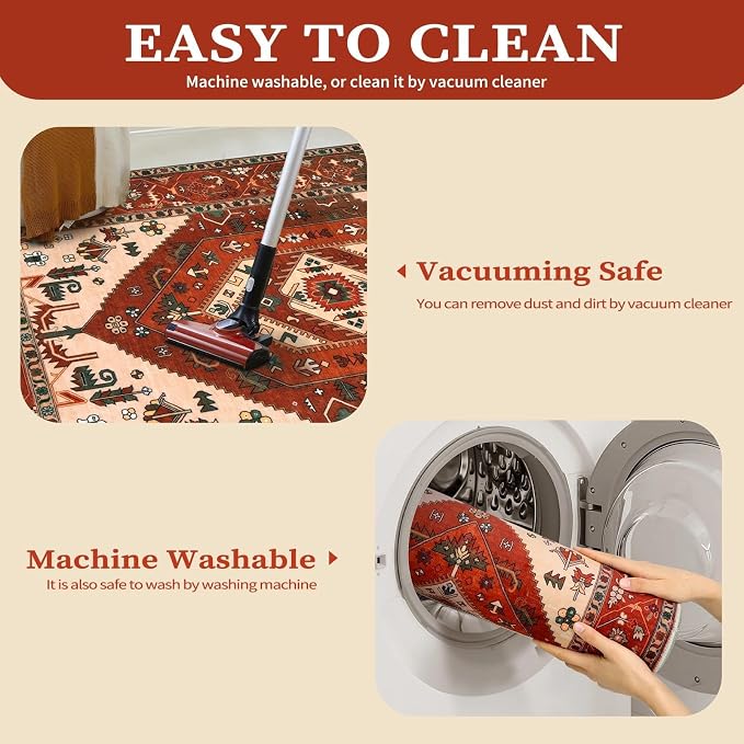 SERISSA 2x3 Washable Non Slip Boho Small Area Rug - Image 4