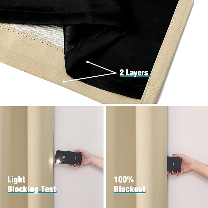 ChrisDowa 100% Blackout Curtains 78 inch Long - Image 4