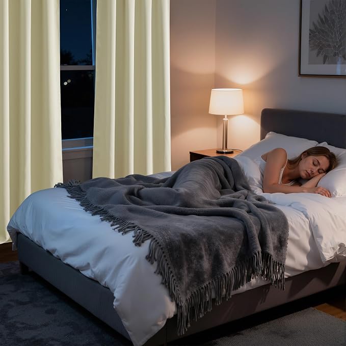 RYB HOME Bedroom Blackout Curtains 84 inches Long, 100% Blackout Thermal - Image 5