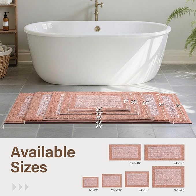 70x24 Long Bathroom Rugs Washable Non Slip, Soft Absorbent Quick Dry Mats - Image 6