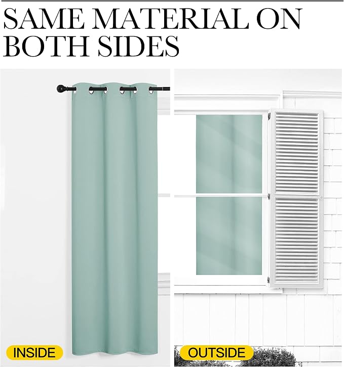 NICETOWN Thermal Insulated Curtains Blackout Draperies, Aqua Blue, 29 by 40 - Image 6