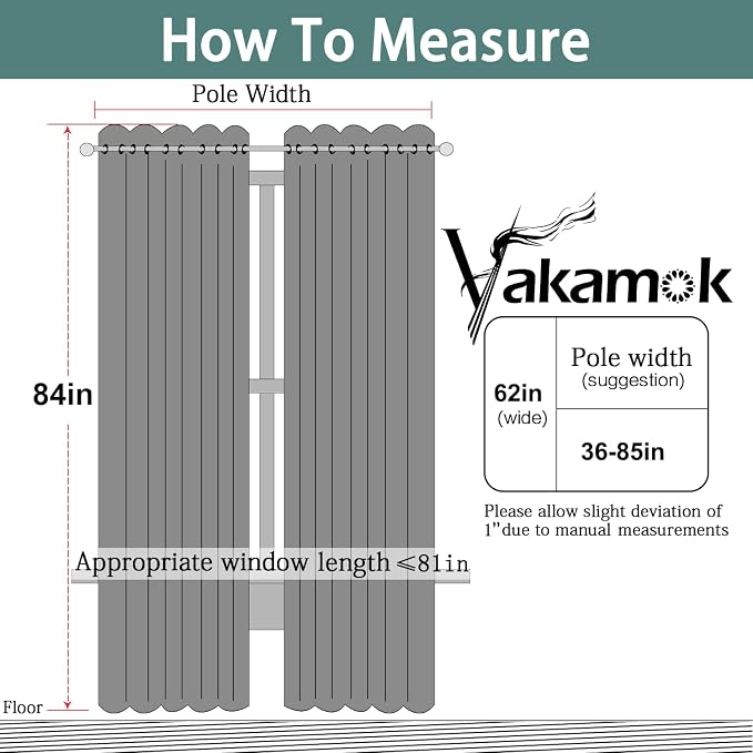 Yakamok Room Darkening Curtains 62x84 inch Length Light Beige-Living Room | 2 - Image 7