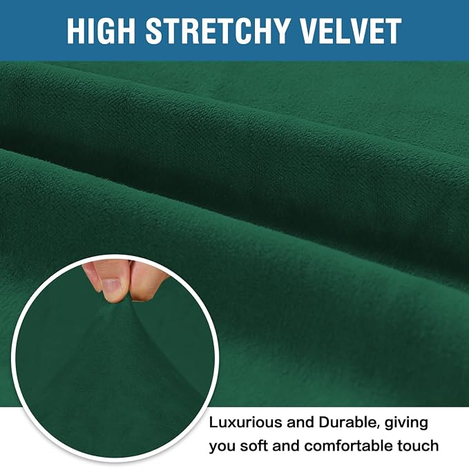 H.VERSAILTEX Stretch Velvet Armchair Cover Couch Covers 1 Cushion Chair - Image 3