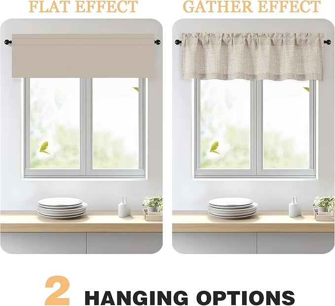 OWENIE Linen Valances for Windows 1 Pcs 24 Inch Length, Light Filtering - Image 5