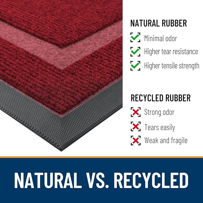 OLANLY Front Door Mat Outside 71x23, All-Season Heavy-Duty Rubber Doormat | - Image 4