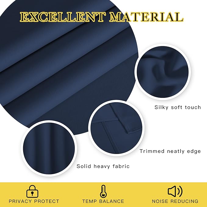 NICETOWN Blackout Kitchen Curtains 54 inches Long - Image 4