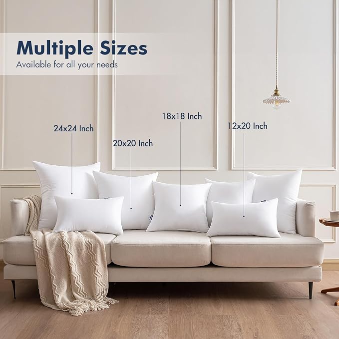 MIULEE 16x16 Throw Pillows Inserts 2 Pack, Decorative Pillows - Image 8