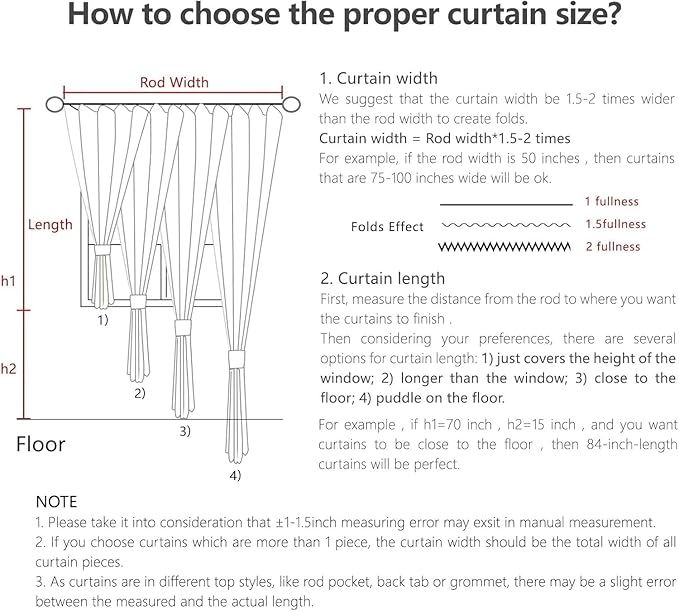 Joydeco Linen Curtains 84 Inch Length 2 Panel Sets, Light Filtering Curtains - Image 8