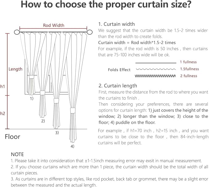 Joydeco Linen Curtains 84 Inch Length 2 Panel Sets, Light Filtering Curtains - Image 5