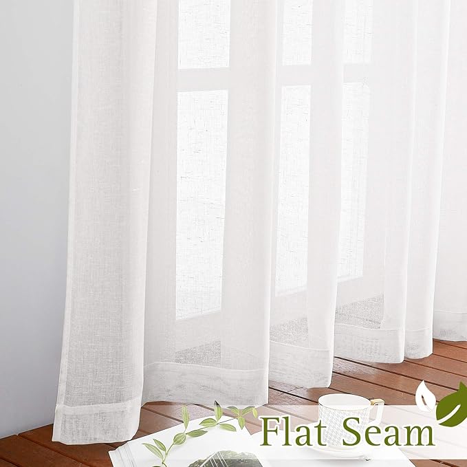 NICETOWN Linen Sheer Curtains 96 inches Long - Image 6