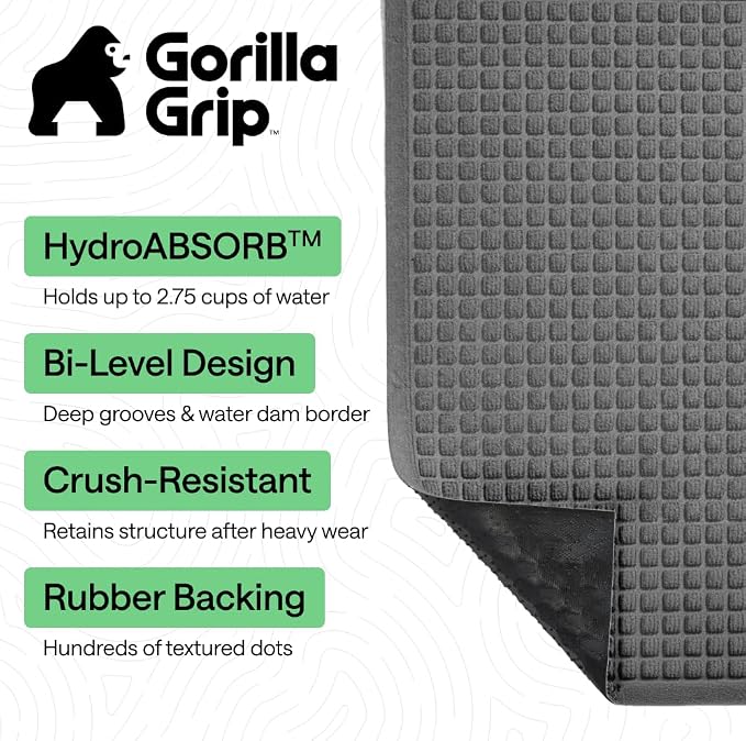 GORILLA GRIP® Ultra Absorbent Front Door Mat Outside Entrance, Traps Dirt and - Image 2