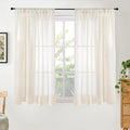 BGment Beige Semi Sheer Linen Curtains 45 Inch Length by BGment