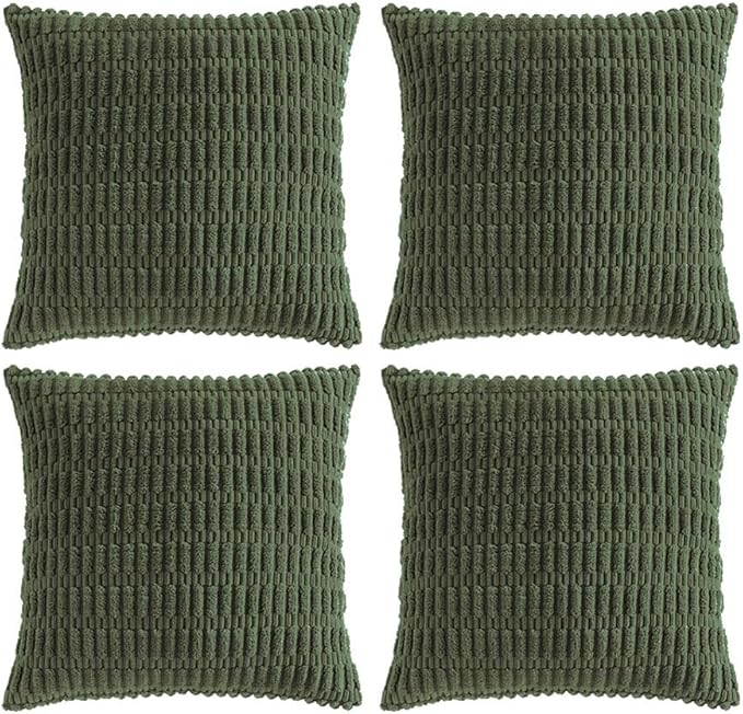 Fancy Homi 4 Packs Boho Olive Green Decorative Throw Pillow Covers 20x20 Inch by Fancy+Homi