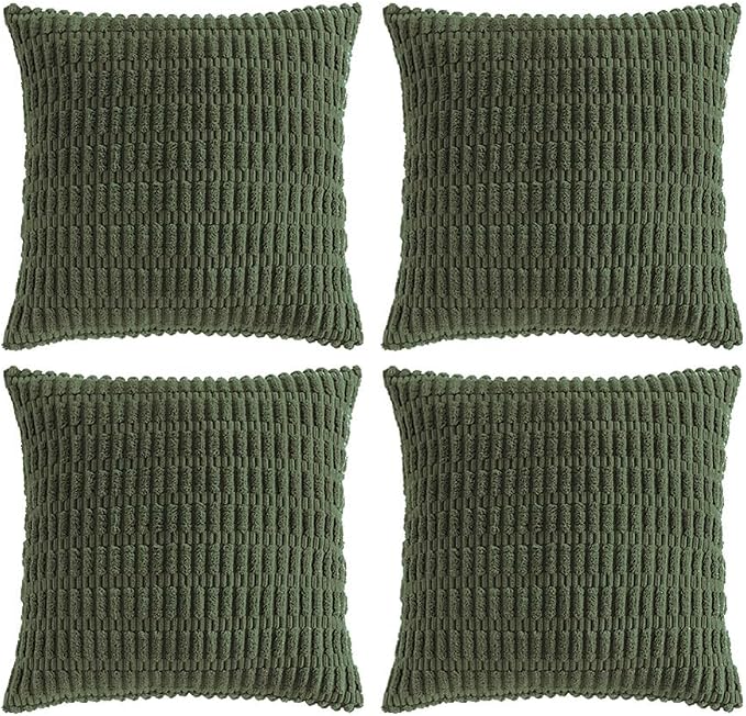 Fancy Homi 4 Packs Boho Olive Green Decorative Throw Pillow Covers 24x24 Inch by Fancy+Homi