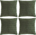 Fancy Homi 4 Packs Boho Olive Green Decorative Throw Pillow Covers 18x18 Inch by Fancy+Homi