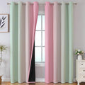 Estelar Textiler Sage Green and Pink Blackout Curtains 84 Inches Long by ESTELARTEXTILER