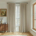NICETOWN 100% Black Out Curtains 84 inch Long, Thick Linen Blend Rod Pocket & by NICETOWN