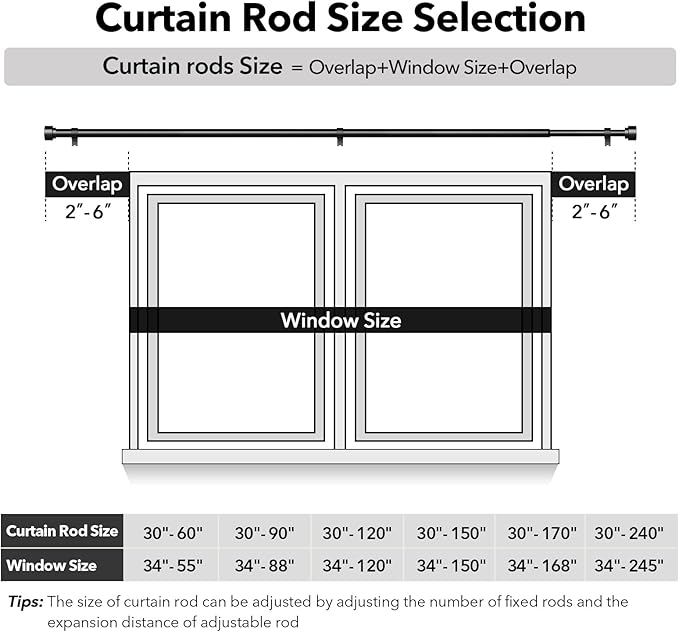 IFELS Heavy Duty Curtain Rods for Windows 28 to 48 Inch, 1 Inch Adjustable - Image 8