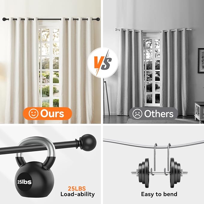 Curtain Rod Set for Windows 28 to 60 Inch - Image 5