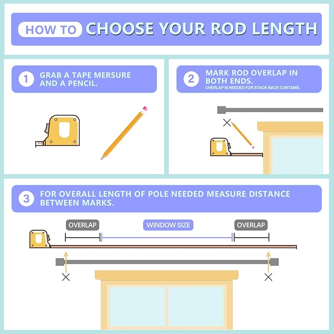 Byondeth Curtain Rods for Windows 16 to 170 Inches Adjustable Length 1 Inch - Image 7