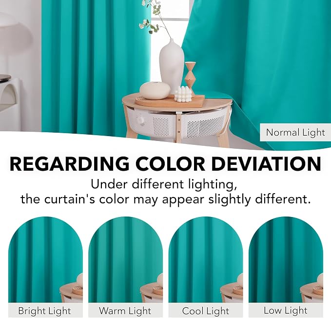 Deconovo Blackout Curtains, Thermal Insulated, W52 x L63 2 Panels, Back Tab - Image 6