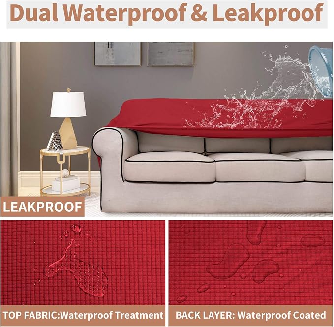 Easy-Going 100% Waterproof Chair Couch Cover, Stretch Jacquard Sofa Cover | - Image 3