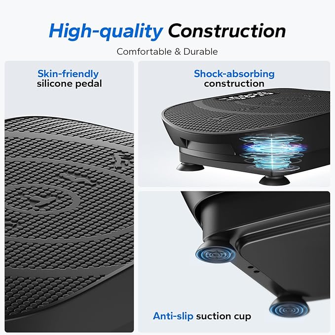 MERACH Vibration Plate Exercise Machine, Whole Body Workout Equipment for Women, Bluetooth and Silicone Pedal, Vibration Plate with Auto Mode, Vibrate Fitness Platform for Home
