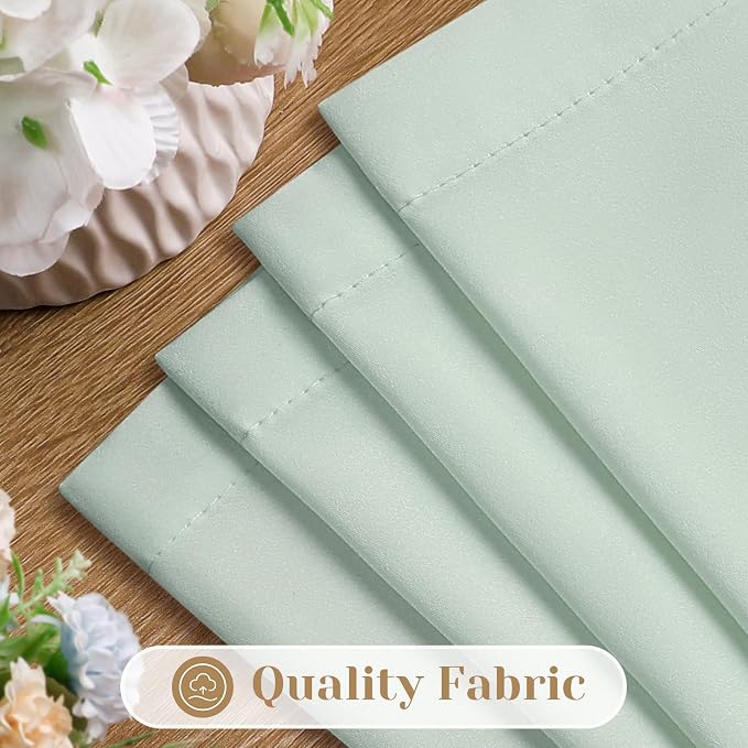 HOMEIDEAS Non-See-Through Sage Green Privacy Sheer Curtains, 52 X 84 Inches - Image 6