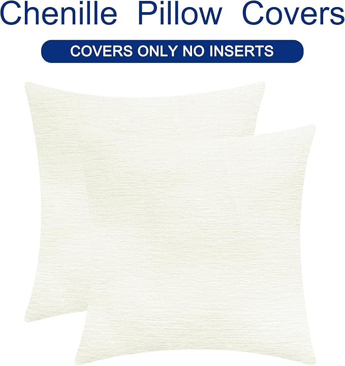 CaliTime Decorative Couch Throw Pillow Covers 22 X 22 Inches Cream | Pack of 2 - Image 6
