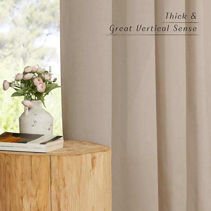 NICETOWN Linen Kitchen Window Curtains Over Sink, Grommet Privacy Added Thick - Image 3