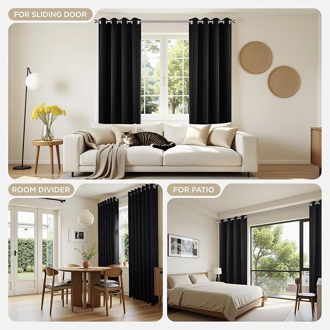 Joydeco Blackout Curtains 90 Inches Long 2 Panels Set, Thermal Insulated Long - Image 7