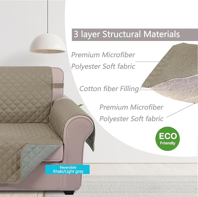 U-NICE HOME Loveseat Sofa Cover Reversible Couch Cover - Image 5