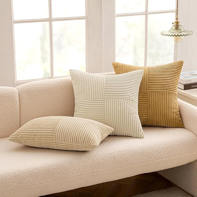 MIULEE Khaki Decorative Euro Sham Pillow Covers 24x24 Inch - Image 5
