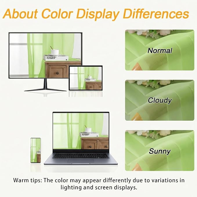 Gwine Short Kitchen Sheer Curtains 36 Inch Length - Image 3