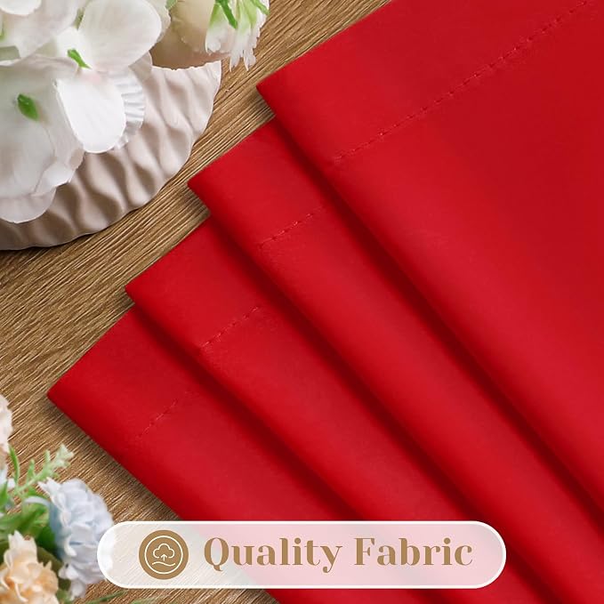 HOMEIDEAS Christmas Non-See-Through Red Privacy Sheer Kitchen Curtains - Image 4