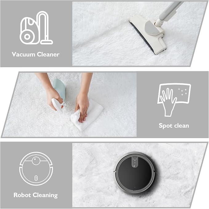 9x12 Fluffy Area Rugs for Living Room, Large White Fuzzy Shag Area Rug for - Image 5